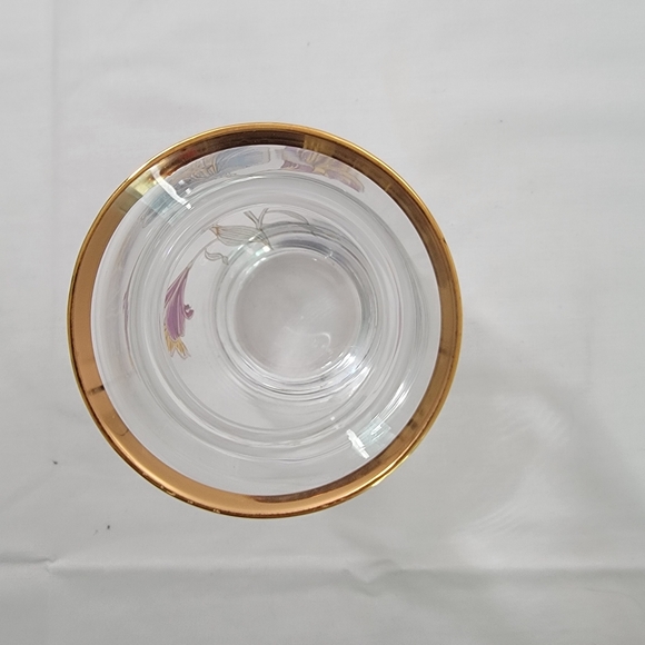 J G Durand Cristal D'Arques Crystal Enamel Lily 5" Vase France Original Box - Picture 8 of 11